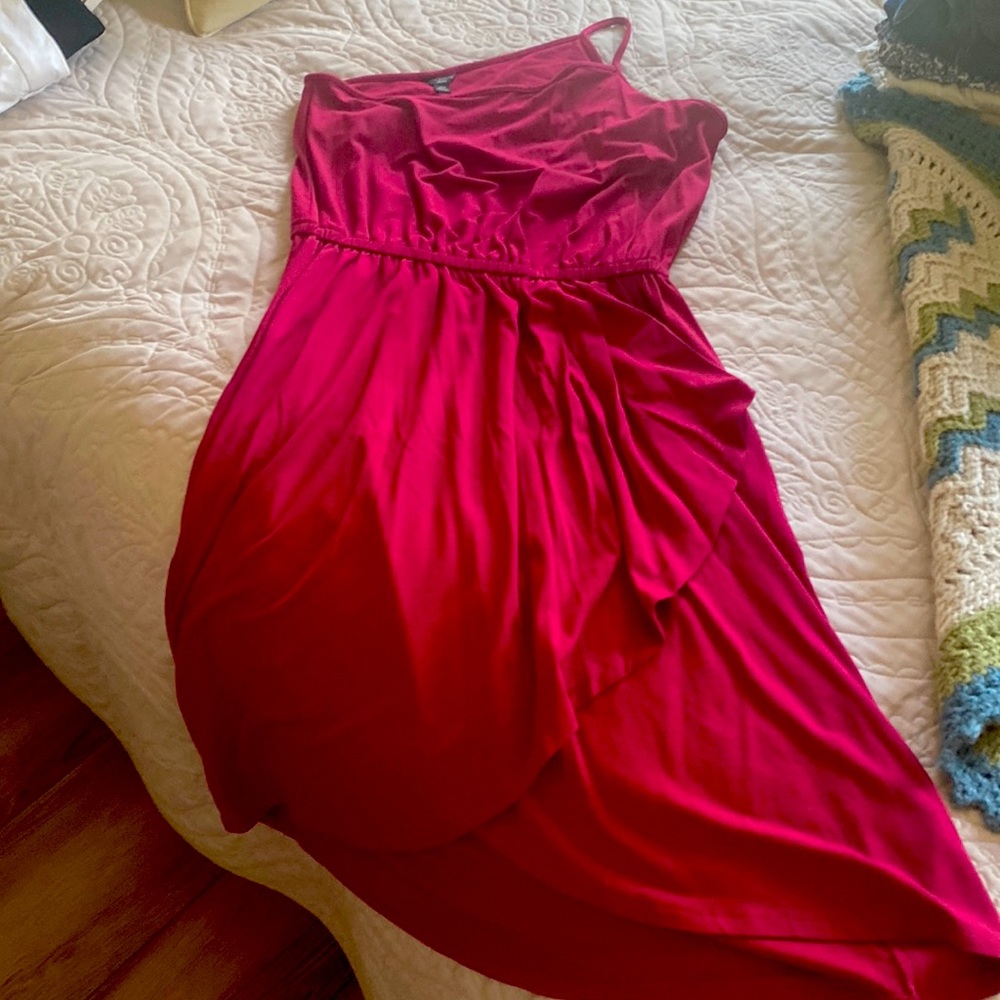 Ann Taylor Medium Petite single shoulder strap red dress